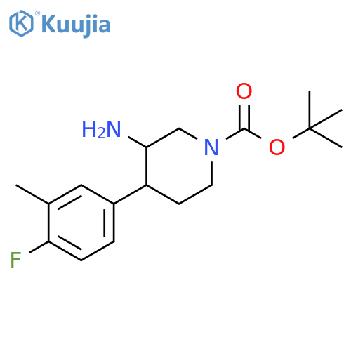 tert-butyl 3-amino-4-(4-fluoro-3-methylphenyl)piperidine-1-carboxylate structure