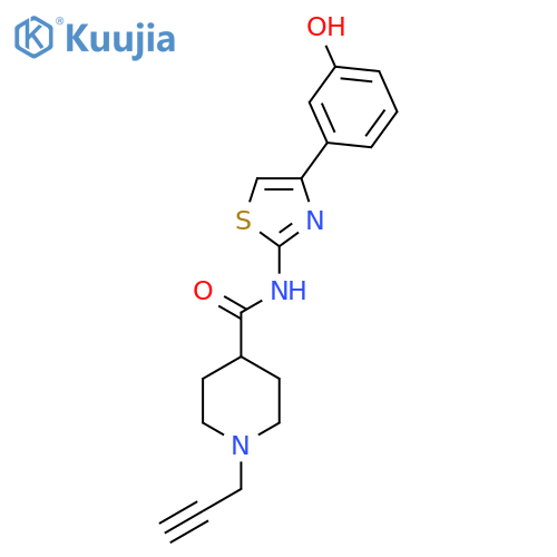 N-[4-(3-hydroxyphenyl)-1,3-thiazol-2-yl]-1-(prop-2-yn-1-yl)piperidine-4-carboxamide structure
