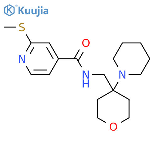 2-(methylsulfanyl)-N-{[4-(piperidin-1-yl)oxan-4-yl]methyl}pyridine-4-carboxamide structure
