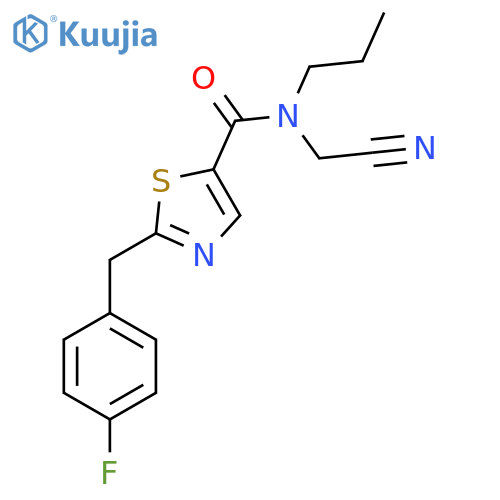 N-(cyanomethyl)-2-[(4-fluorophenyl)methyl]-N-propyl-1,3-thiazole-5-carboxamide structure
