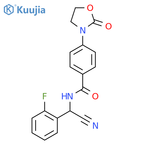N-[cyano(2-fluorophenyl)methyl]-4-(2-oxo-1,3-oxazolidin-3-yl)benzamide structure