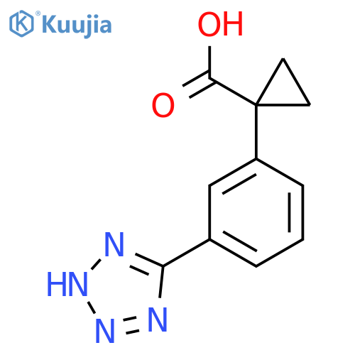 1-3-(1H-1,2,3,4-tetrazol-5-yl)phenylcyclopropane-1-carboxylic acid structure
