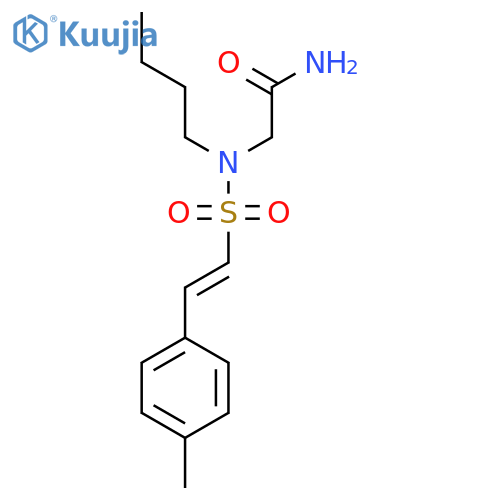 2-[N-butyl-2-(4-methylphenyl)ethenesulfonamido]acetamide structure