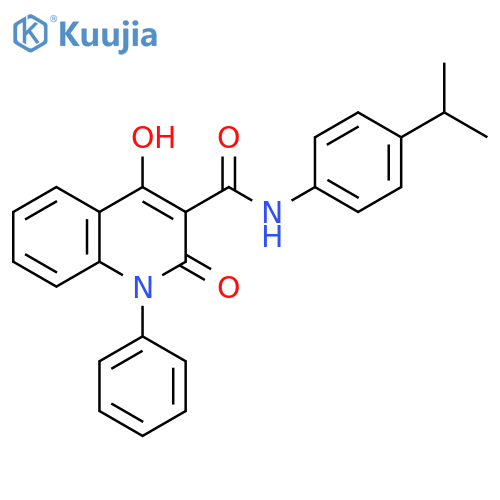 4-hydroxy-2-oxo-1-phenyl-N-[4-(propan-2-yl)phenyl]-1,2-dihydroquinoline-3-carboxamide structure