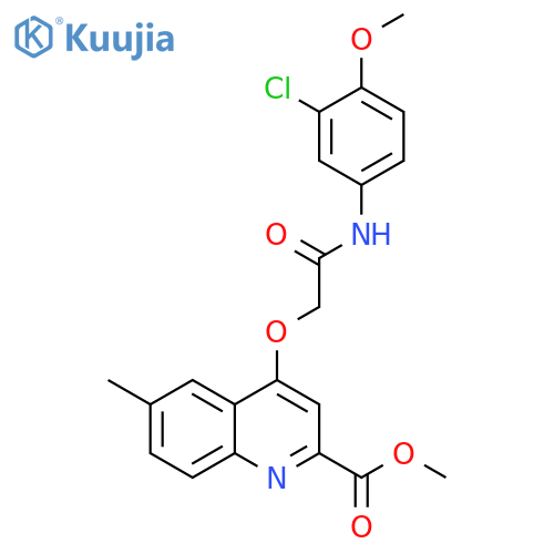 methyl 4-{[(3-chloro-4-methoxyphenyl)carbamoyl]methoxy}-6-methylquinoline-2-carboxylate structure