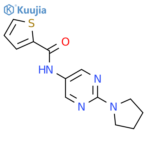 N-2-(pyrrolidin-1-yl)pyrimidin-5-ylthiophene-2-carboxamide structure
