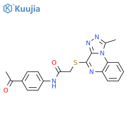 N-(4-acetylphenyl)-2-({1-methyl-[1,2,4]triazolo[4,3-a]quinoxalin-4-yl}sulfanyl)acetamide structure