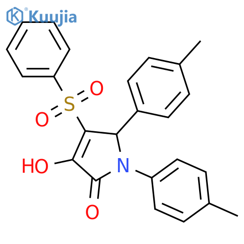 4-(benzenesulfonyl)-3-hydroxy-1,5-bis(4-methylphenyl)-2,5-dihydro-1H-pyrrol-2-one structure