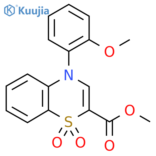 methyl 4-(2-methoxyphenyl)-1,1-dioxo-4H-1lambda6,4-benzothiazine-2-carboxylate structure