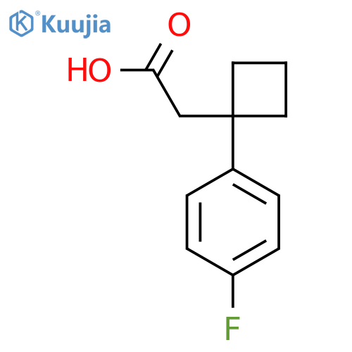 2-[1-(4-Fluorophenyl)cyclobutyl]acetic acid structure