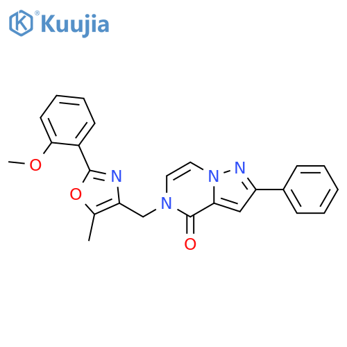 5-{[2-(2-methoxyphenyl)-5-methyl-1,3-oxazol-4-yl]methyl}-2-phenyl-4H,5H-pyrazolo[1,5-a]pyrazin-4-one structure