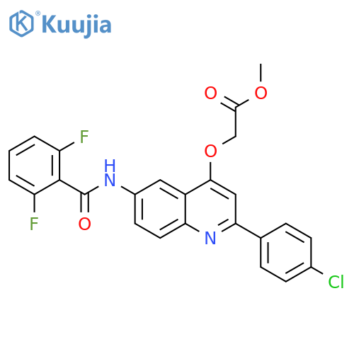 methyl 2-{[2-(4-chlorophenyl)-6-(2,6-difluorobenzamido)quinolin-4-yl]oxy}acetate structure