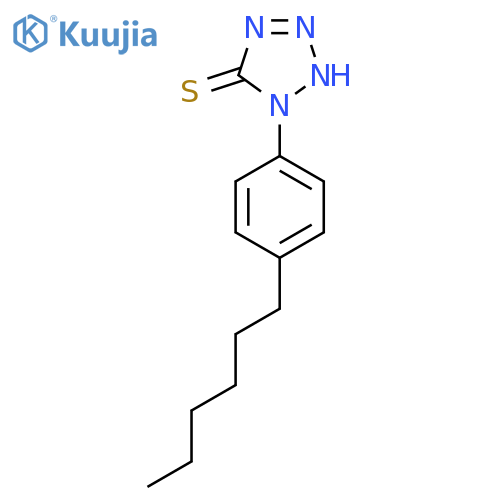 5H-Tetrazole-5-thione, 1-(4-hexylphenyl)-1,2-dihydro- structure