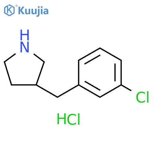 Pyrrolidine, 3-[(3-chlorophenyl)methyl]-, hydrochloride (1:1) structure
