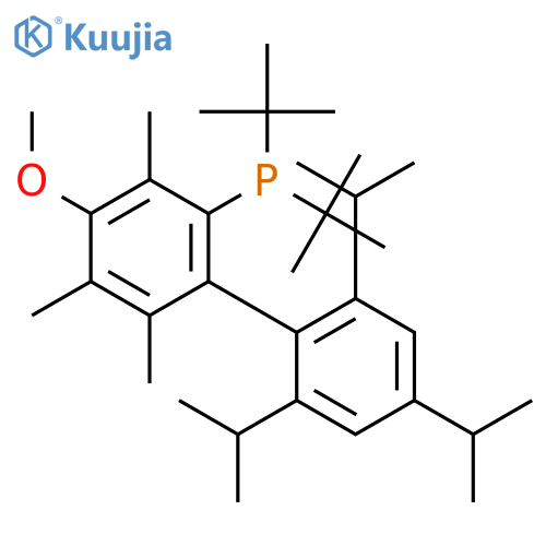 di-tert-butyl4-methoxy-3,5,6-trimethyl-2',4',6'-tris(propan-2-yl)-1,1'-biphenyl-2-ylphosphane structure