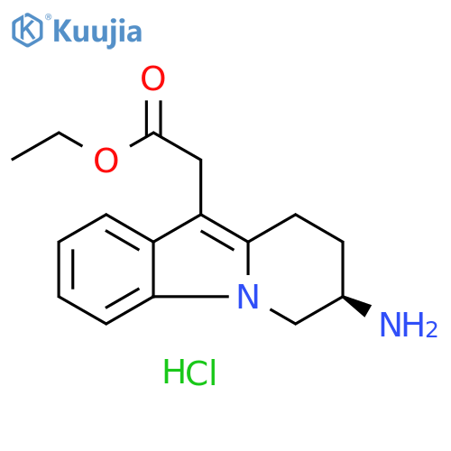 ethyl 2-[(7R)-7-amino-6,7,8,9-tetrahydropyrido[1,2-a]indol-10-yl]acetate;hydrochloride structure