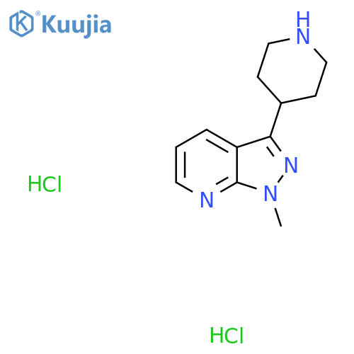1-Methyl-3-piperidin-4-ylpyrazolo[3,4-b]pyridine;dihydrochloride structure