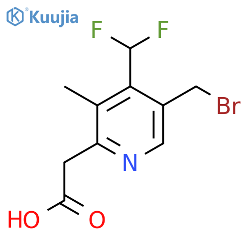 5-(Bromomethyl)-4-(difluoromethyl)-3-methylpyridine-2-acetic acid structure