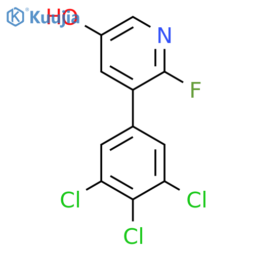 2-Fluoro-5-hydroxy-3-(3,4,5-trichlorophenyl)pyridine structure