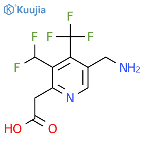 5-(Aminomethyl)-3-(difluoromethyl)-4-(trifluoromethyl)pyridine-2-acetic acid structure