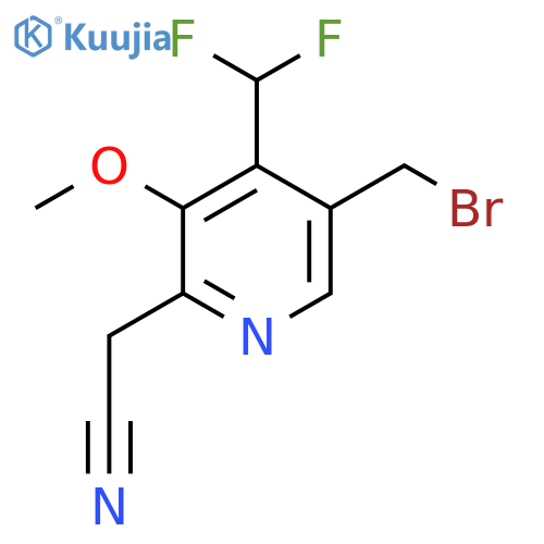 5-(Bromomethyl)-4-(difluoromethyl)-3-methoxypyridine-2-acetonitrile structure