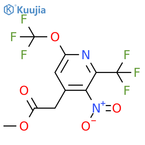 Methyl 3-nitro-6-(trifluoromethoxy)-2-(trifluoromethyl)pyridine-4-acetate structure