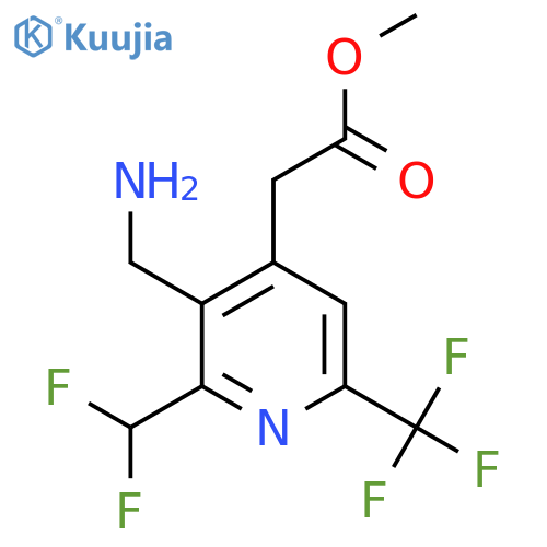 Methyl 3-(aminomethyl)-2-(difluoromethyl)-6-(trifluoromethyl)pyridine-4-acetate structure