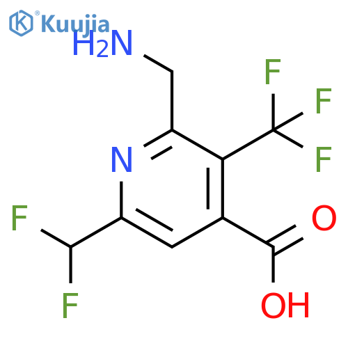2-(Aminomethyl)-6-(difluoromethyl)-3-(trifluoromethyl)pyridine-4-carboxylic acid structure