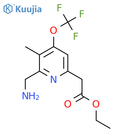 Ethyl 2-(aminomethyl)-3-methyl-4-(trifluoromethoxy)pyridine-6-acetate structure