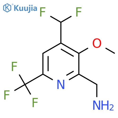 2-(Aminomethyl)-4-(difluoromethyl)-3-methoxy-6-(trifluoromethyl)pyridine structure