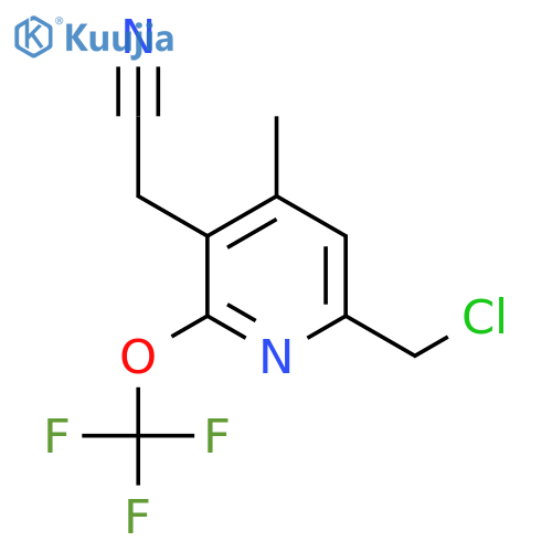 6-(Chloromethyl)-4-methyl-2-(trifluoromethoxy)pyridine-3-acetonitrile structure