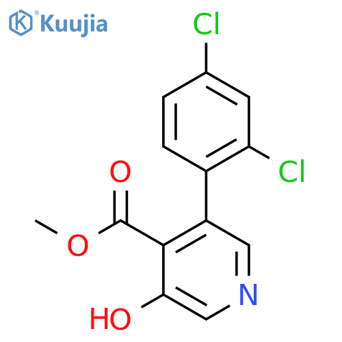Methyl 3-(2,4-dichlorophenyl)-5-hydroxyisonicotinate structure