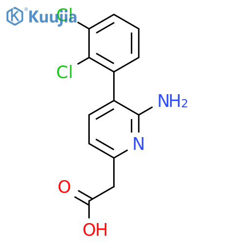 2-Amino-3-(2,3-dichlorophenyl)pyridine-6-acetic acid structure