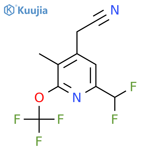 6-(Difluoromethyl)-3-methyl-2-(trifluoromethoxy)pyridine-4-acetonitrile structure