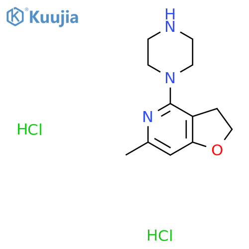 6-Methyl-4-(piperazin-1-yl)-2,3-dihydrofuro[3,2-c]pyridine dihydrochloride structure