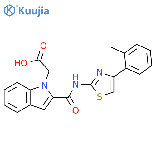 1H-Indole-1-acetic acid,2-[[[4-(2-methylphenyl)-2-thiazolyl]amino]carbonyl]- structure