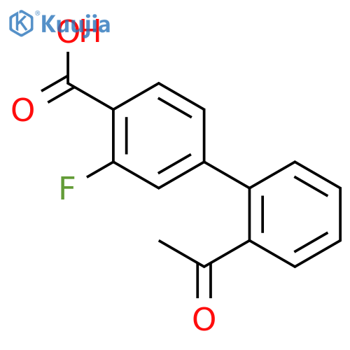 4-(2-acetylphenyl)-2-fluorobenzoic acid structure