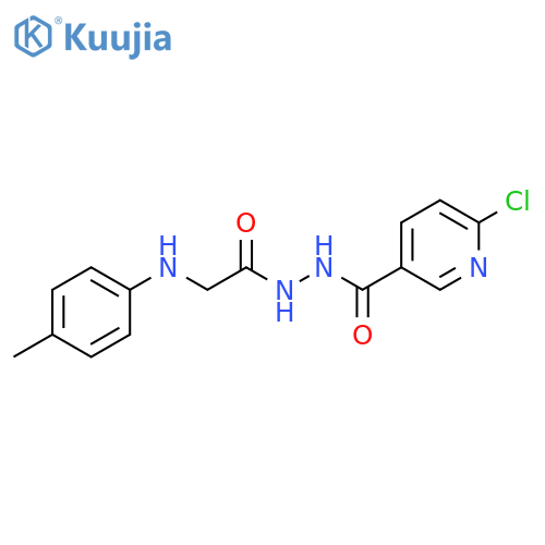 6-Chloro-3-pyridinecarboxylic acid 2-[2-[(4-methylphenyl)amino]acetyl]hydrazide structure
