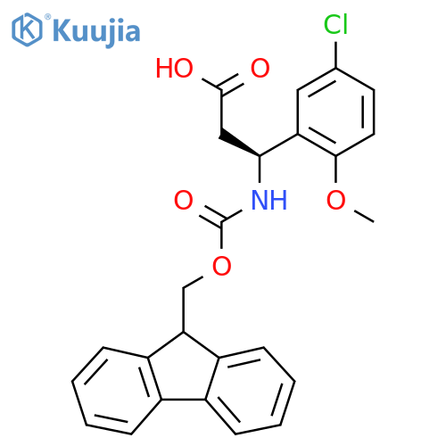 (3S)-3-(5-chloro-2-methoxyphenyl)-3-({(9H-fluoren-9-yl)methoxycarbonyl}amino)propanoic acid structure