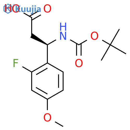 (3R)-3-{(tert-butoxy)carbonylamino}-3-(2-fluoro-4-methoxyphenyl)propanoic acid structure