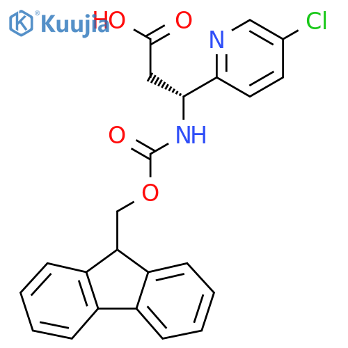 (3R)-3-(5-chloropyridin-2-yl)-3-({(9H-fluoren-9-yl)methoxycarbonyl}amino)propanoic acid structure