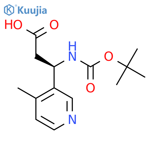 (3R)-3-{(tert-butoxy)carbonylamino}-3-(4-methylpyridin-3-yl)propanoic acid structure