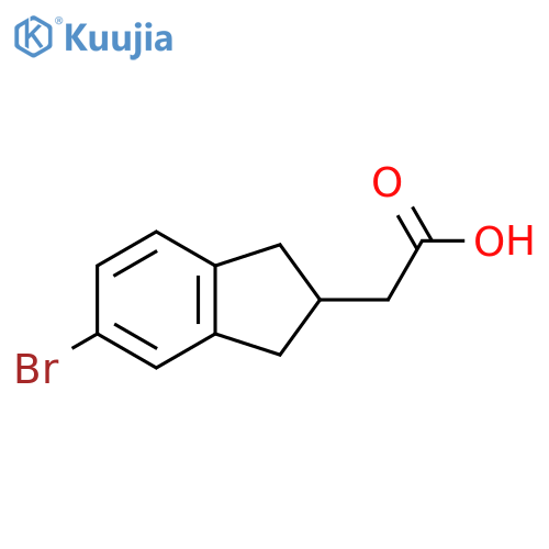 5-Bromo-2,3-dihydro-1H-indene-2-acetic acid structure