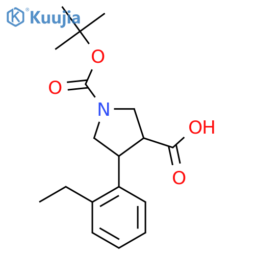 1-(tert-butoxy)carbonyl-4-(2-ethylphenyl)pyrrolidine-3-carboxylic acid structure