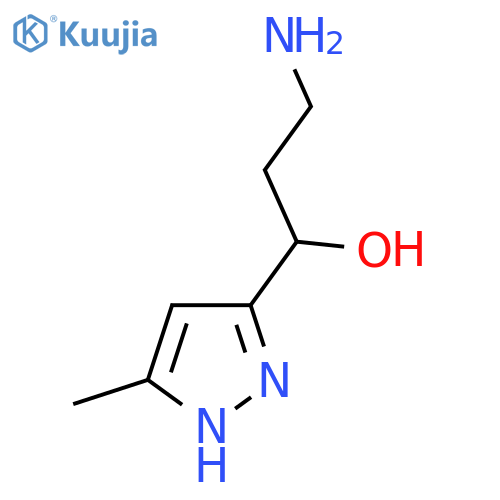 3-amino-1-(5-methyl-1H-pyrazol-3-yl)propan-1-ol structure