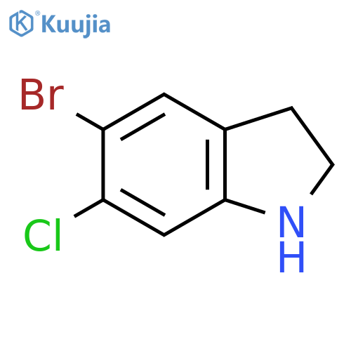 5-bromo-6-chloro-2,3-dihydro-1H-indole structure