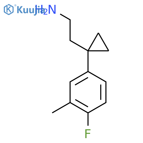2-1-(4-fluoro-3-methylphenyl)cyclopropylethan-1-amine structure