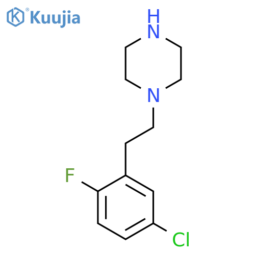1-2-(5-chloro-2-fluorophenyl)ethylpiperazine structure