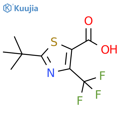 2-tert-butyl-4-(trifluoromethyl)-1,3-thiazole-5-carboxylic acid structure
