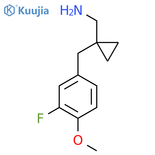 {1-(3-fluoro-4-methoxyphenyl)methylcyclopropyl}methanamine structure